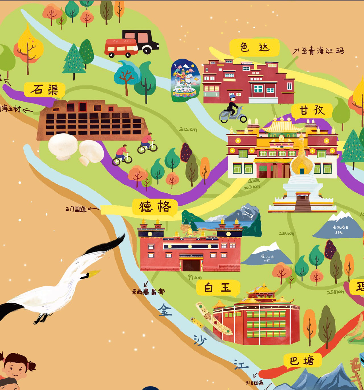 桃山手绘地图景区的文化宝库